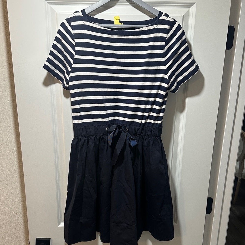 Kate Spade Navy and White Striped Midi Dress